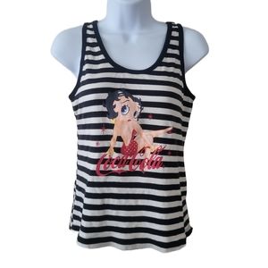 Betty Boop Coca-cola Striped Tank Top